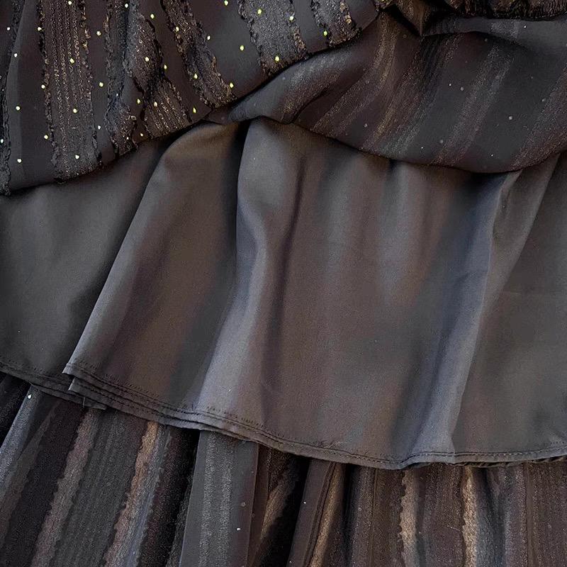 Black Tiered Sparkle Skirt