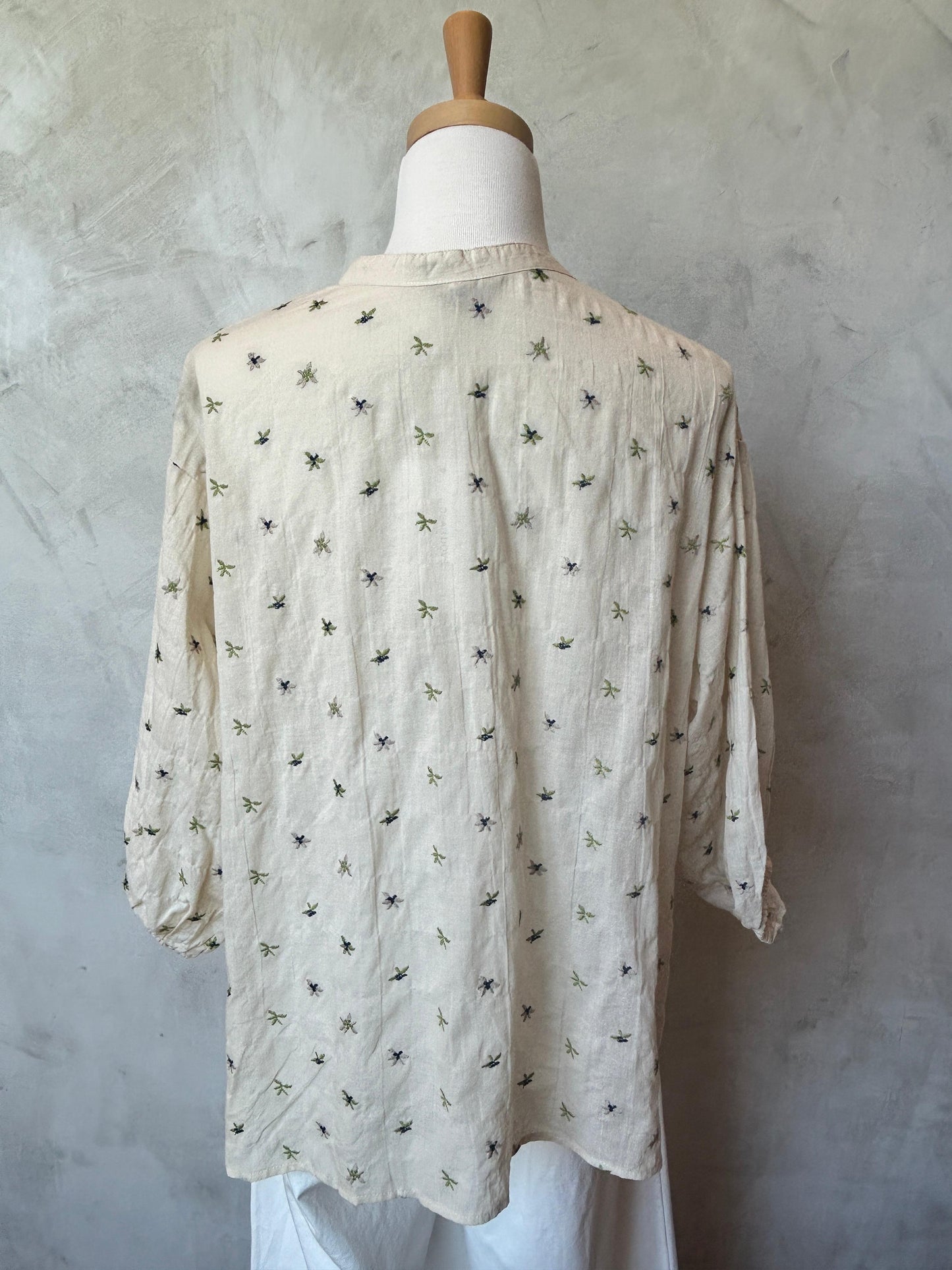 3RD RESTOCK | Embroidered Japanese Cotton Blouse - Cream