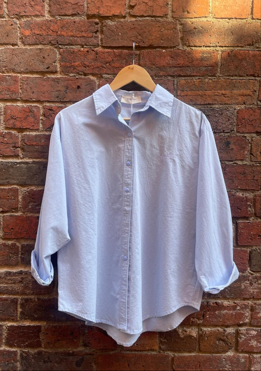 Light Blue Cotton Velvet Shirt