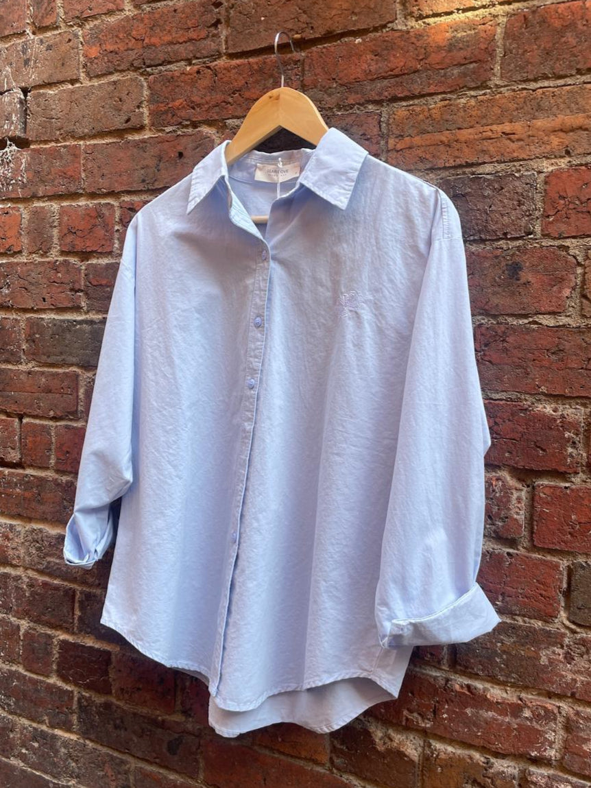Light Blue Cotton Velvet Shirt