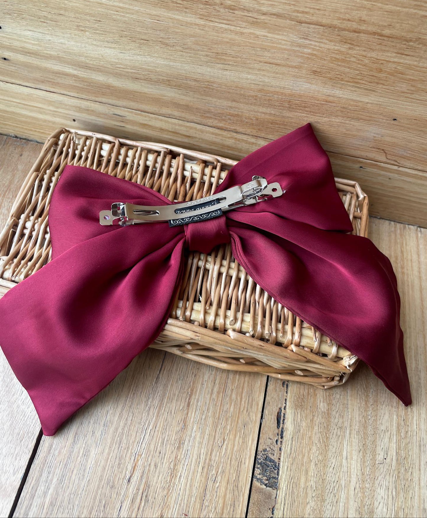 Satin Diamanté Bow Clip