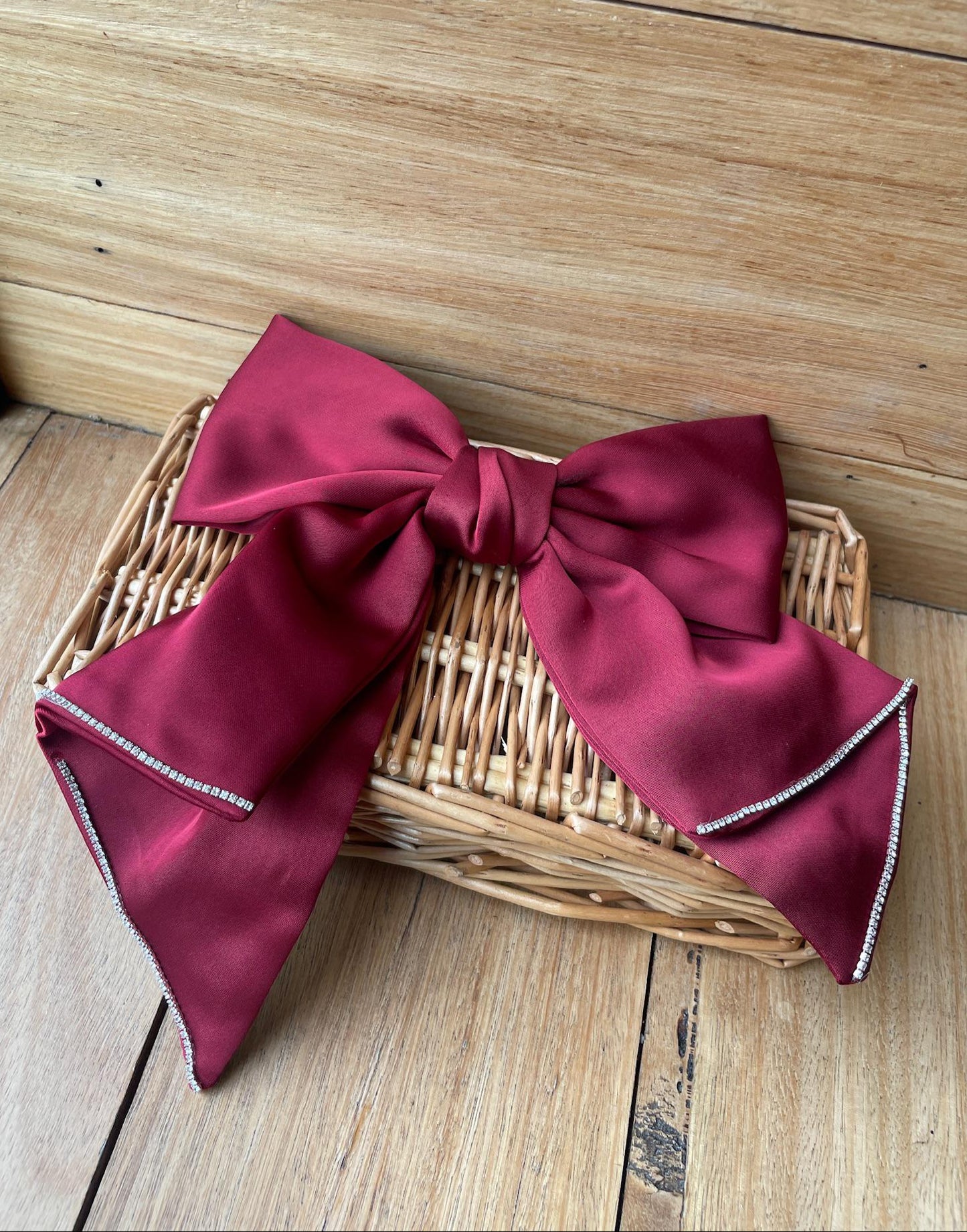 Satin Diamanté Bow Clip