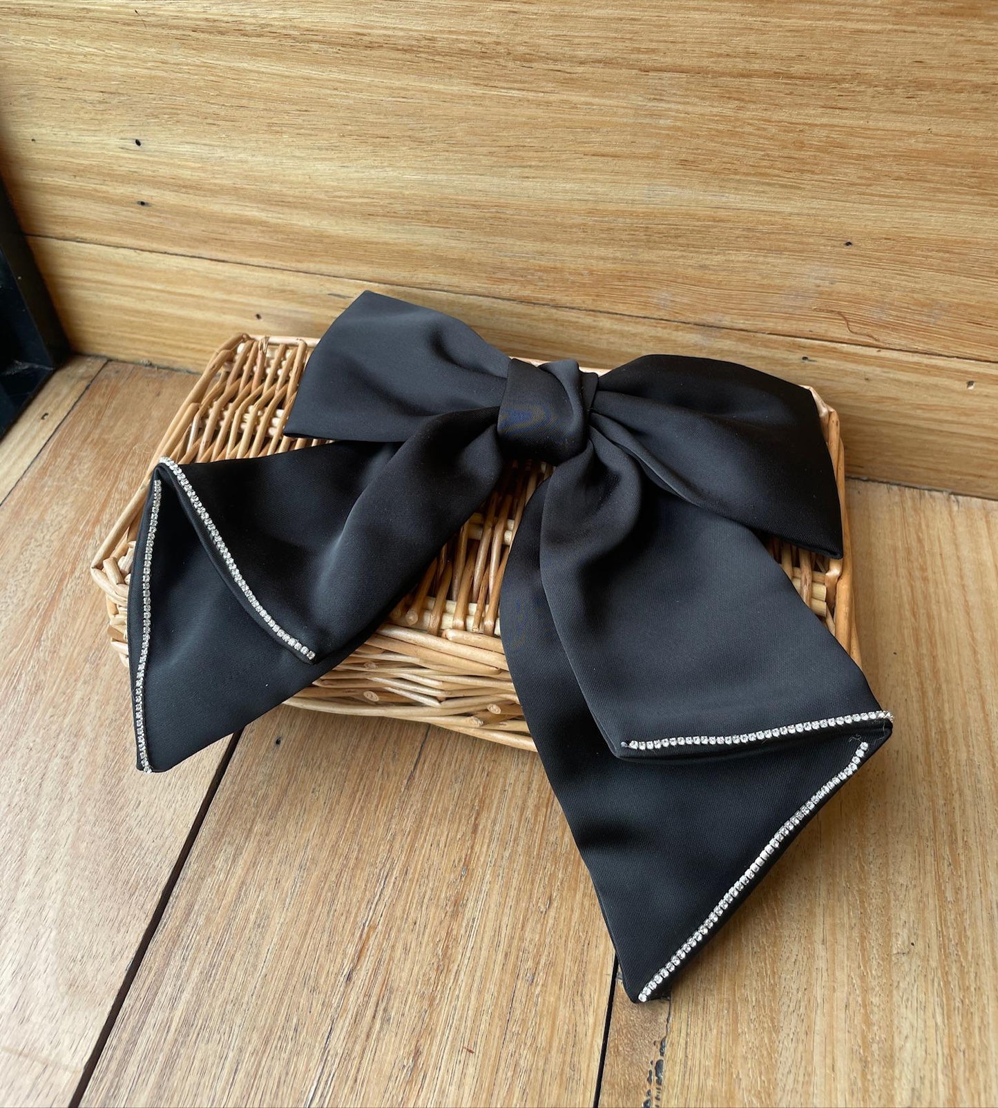 Satin Diamanté Bow Clip