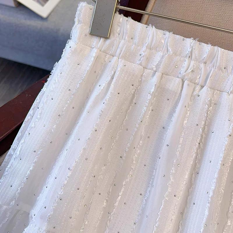 White Tiered Sparkle Skirt