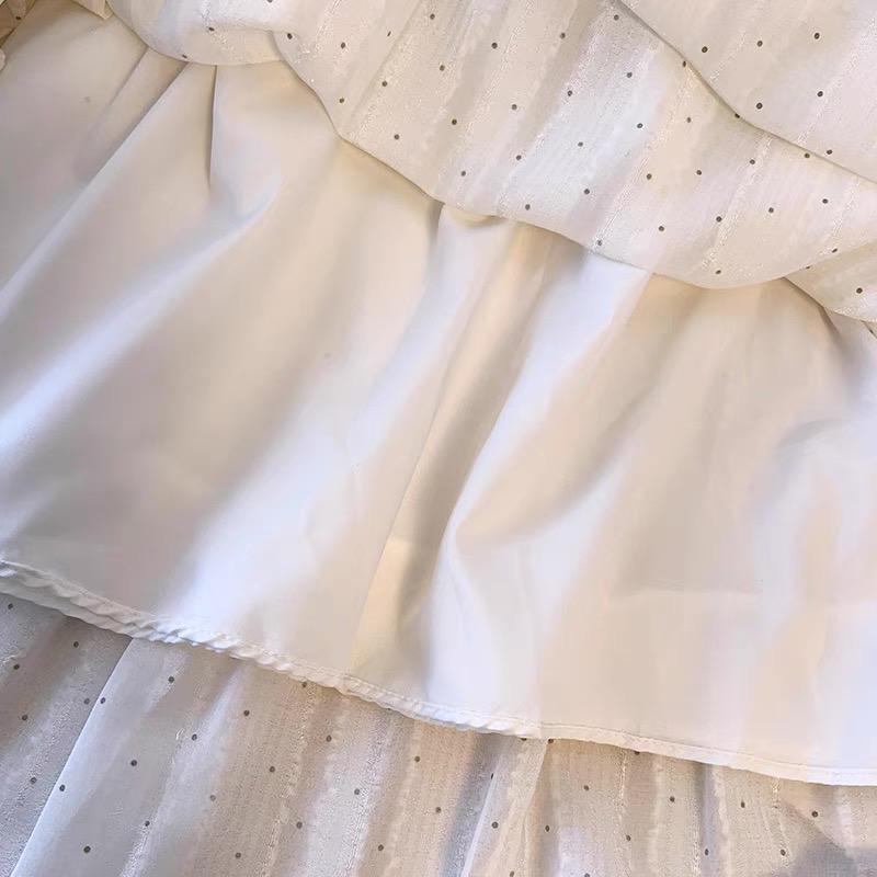 White Tiered Sparkle Skirt