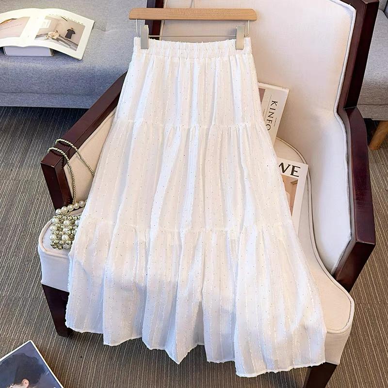 White Tiered Sparkle Skirt
