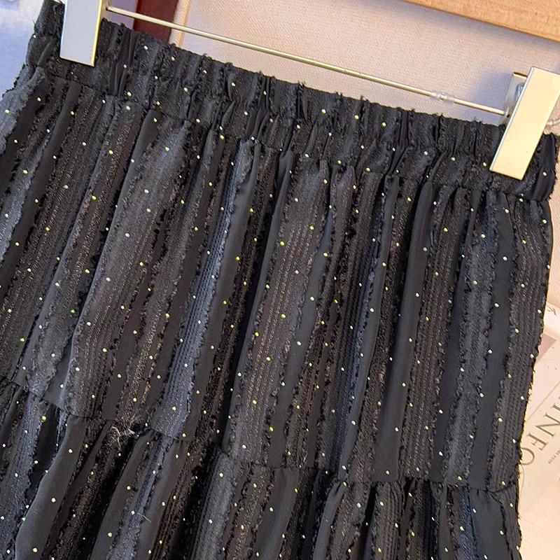 Black Tiered Sparkle Skirt