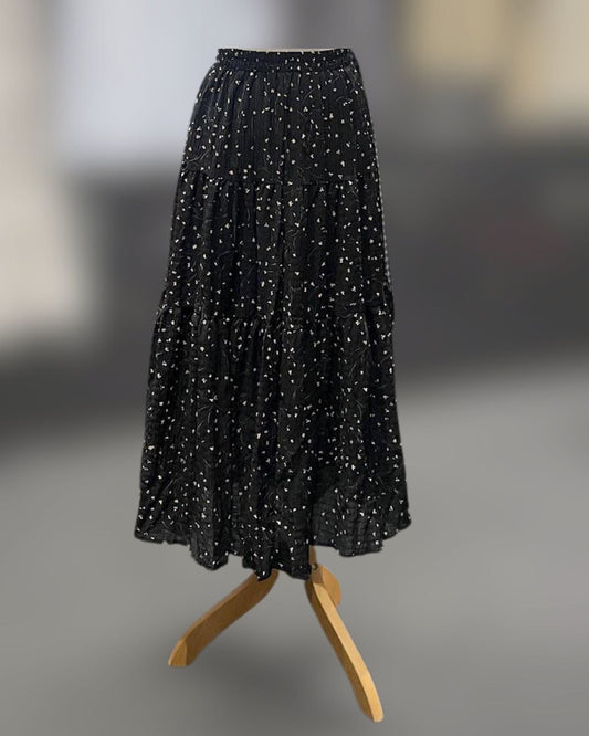 Black Floral Maxi Skirt