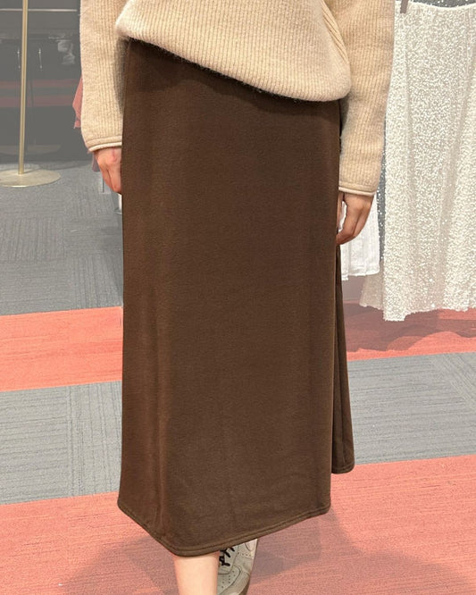 Thermal Midi Skirt - Chocolate