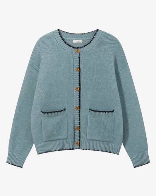 Cotton Blend Knit Cardigan