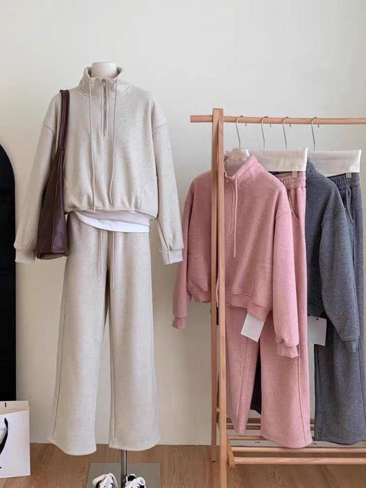 Fleece-Lined Tracksuit Set