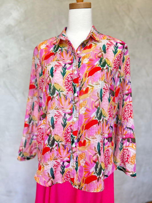 Floral Shirt - Golden Bloom