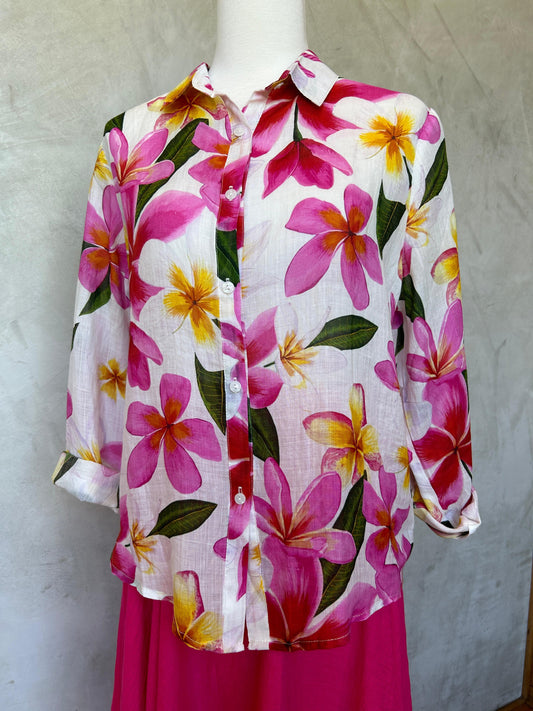 Floral Shirt - Indigo Flora
