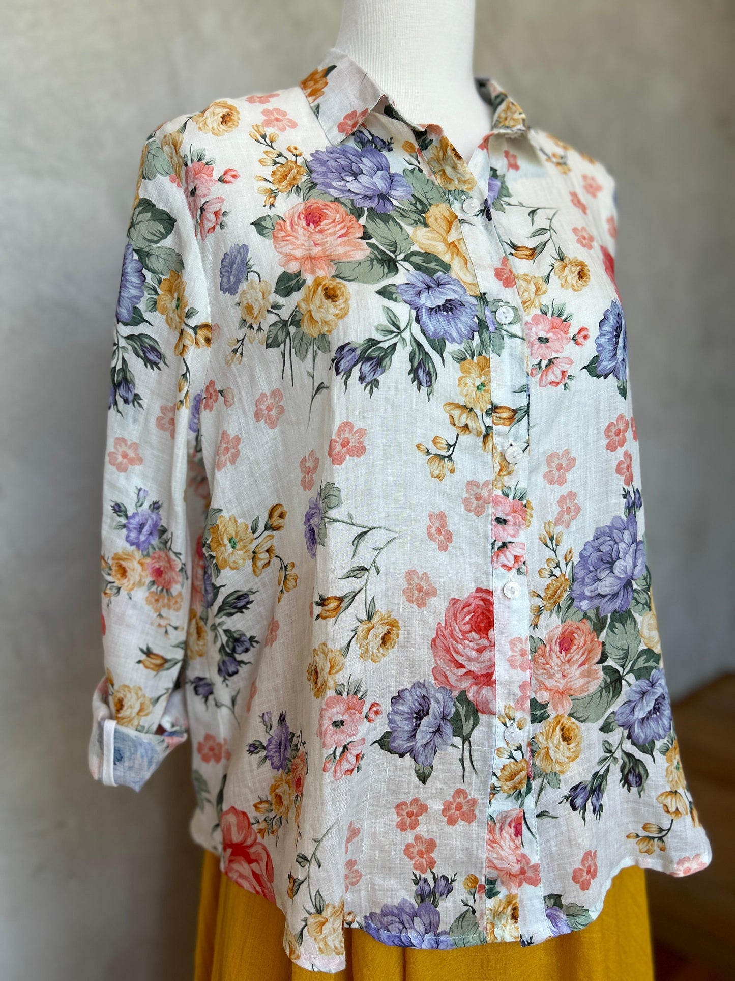 Floral Shirt - Ivory Meadow