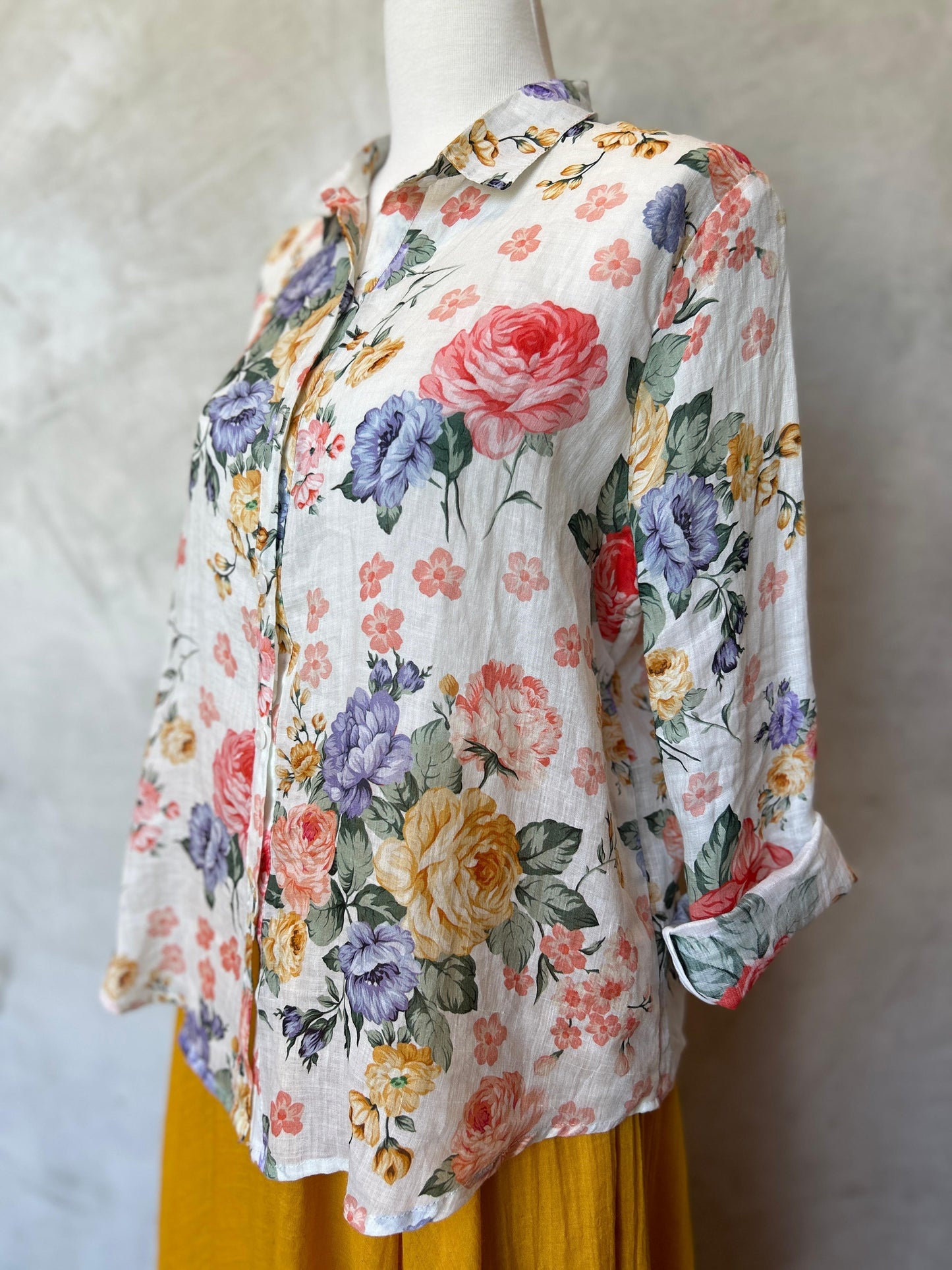 Floral Shirt - Ivory Meadow