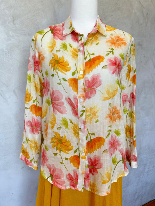 Floral Shirt - Rosewood Bloom