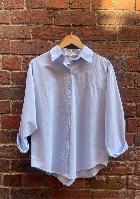 Light Blue Cotton Velvet Shirt