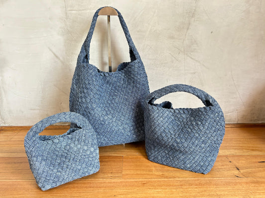 Premium Denim Hand Woven Bag