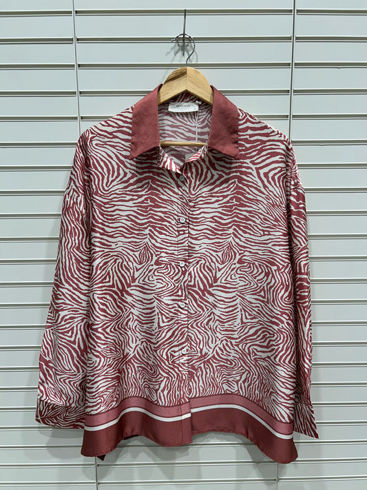 Zoe Zebra Silk Shirt