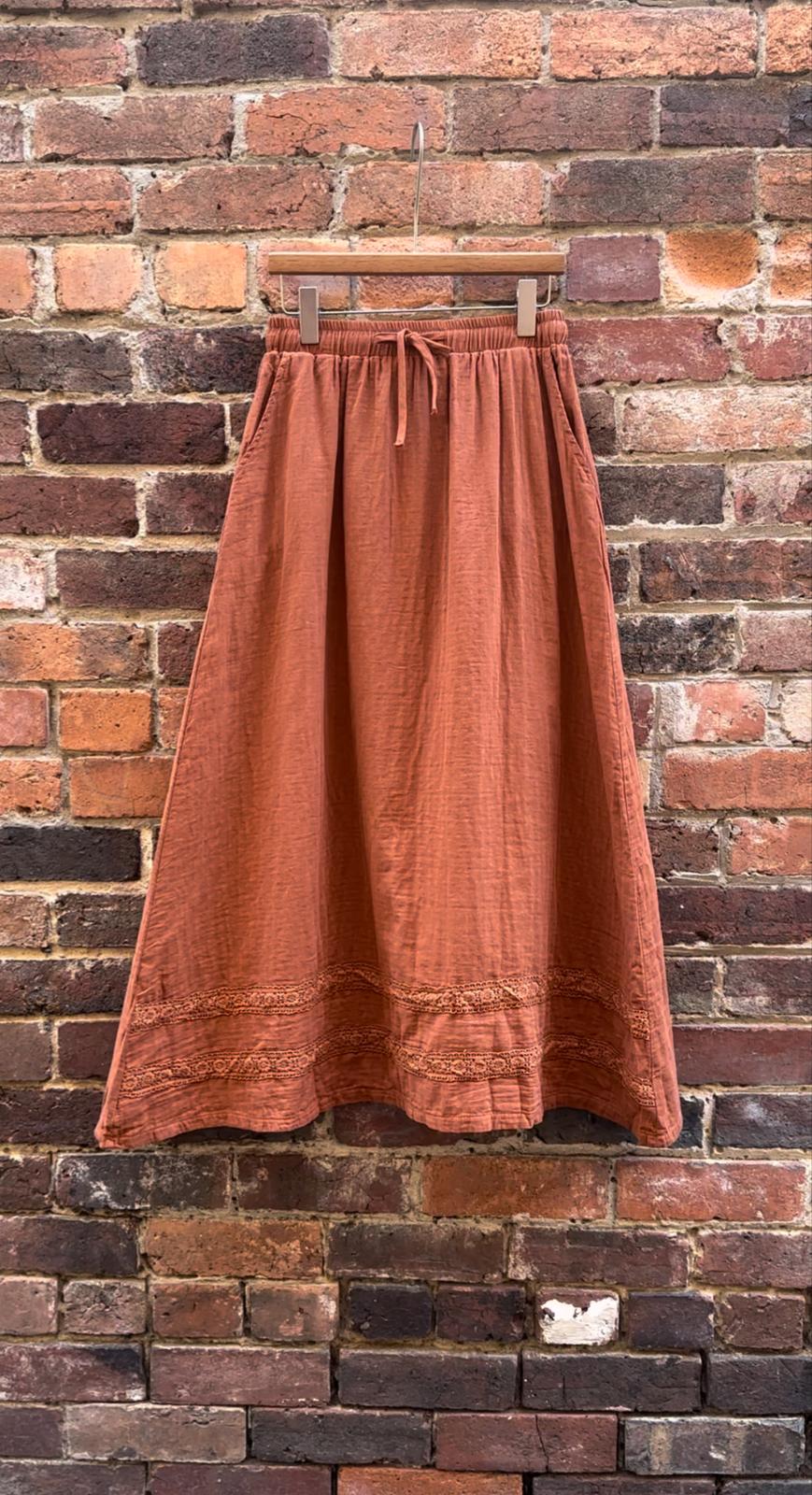 Thea Maxi Cotton Lace Skirt