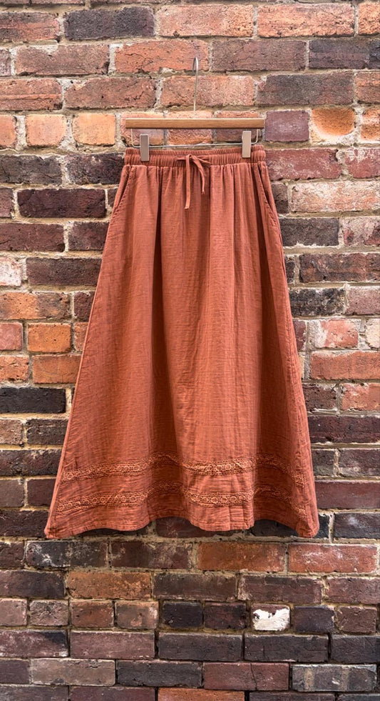 Thea Maxi Cotton Lace Skirt