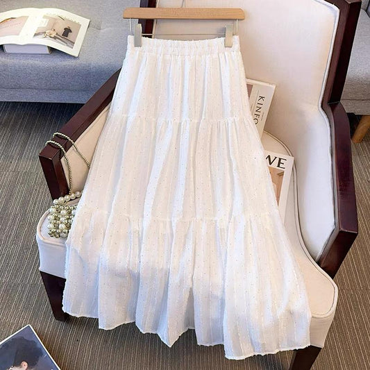 White Tiered Sparkle Skirt